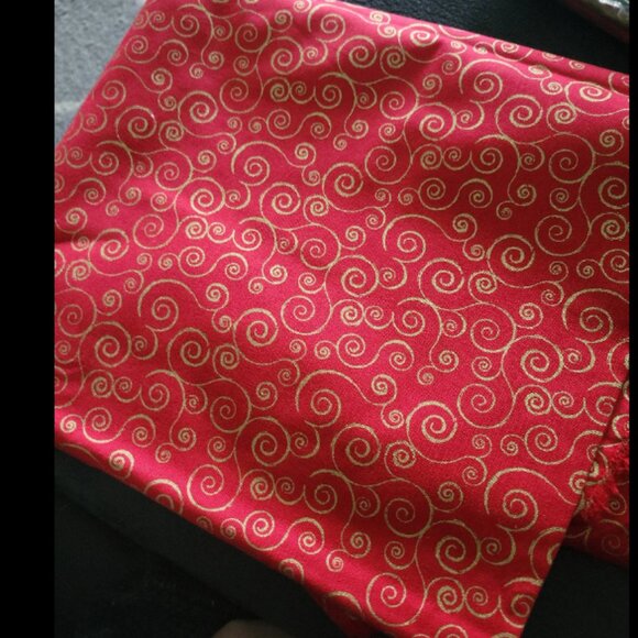 2 yards. Red and gold fabric - Picture 1 of 1